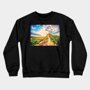 Great Wall of China oil painting Crewneck Sweatshirt